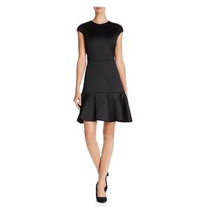 Theory Essential Flare Dress Black Satin A-Line 00